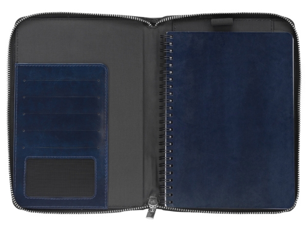 Бизнес-блокнот на молнии А5 «Fabrizio», 80 листов, темно-синий