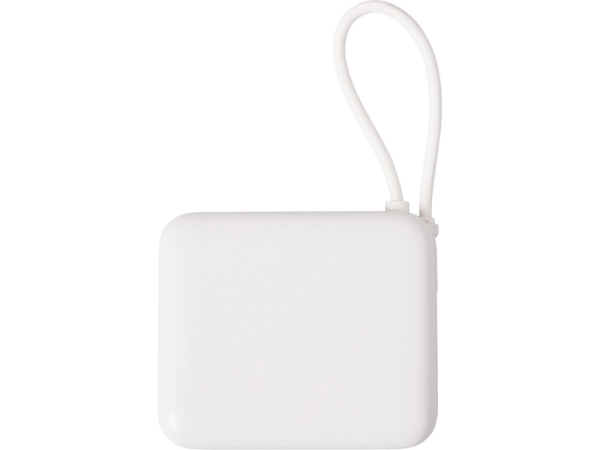 Внешний аккумулятор со встроенным кабелем «Liri», QC/PD, 10000 мАч, теплый белый