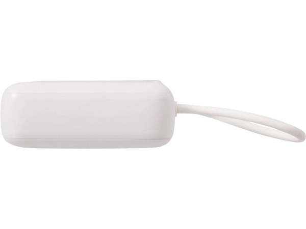 Внешний аккумулятор со встроенным кабелем «Liri», QC/PD, 10000 мАч, теплый белый