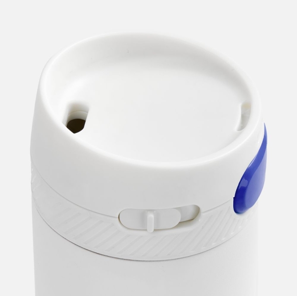 Термостакан X1 с цветной кнопкой, белый с синим