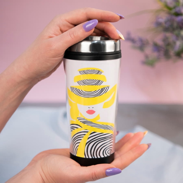 Термокружка DESK под полиграфическую вставку, 350 мл