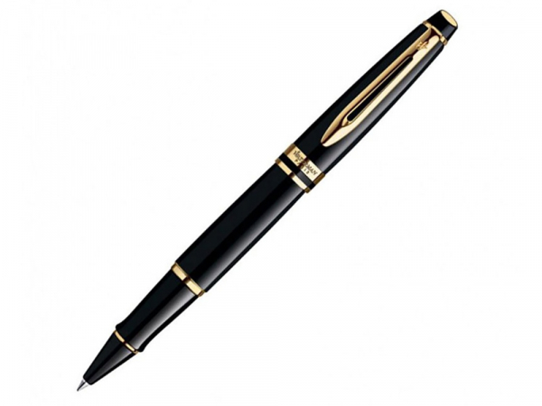 Ручка-роллер Waterman Expert 3, цвет: Black Laque GT, стержень: Fblk