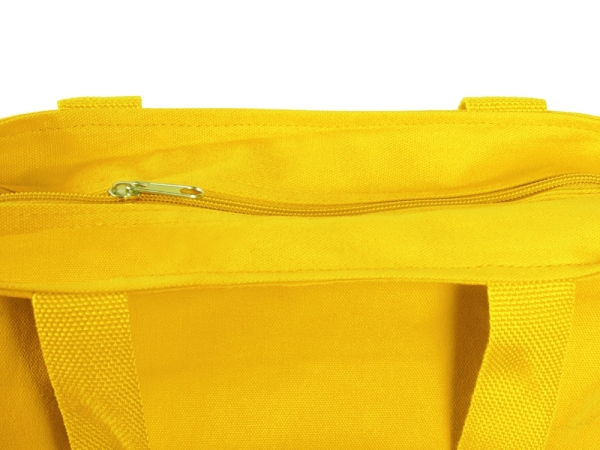 Сумка на молнии Zipper из хлопка 280 г c карманом на молнии спереди, желтый
