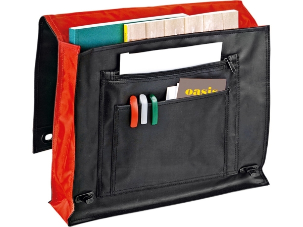 Сумка "Атташе", черный/красный