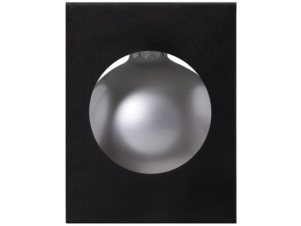 Стеклянный елочный шар "Christmas bauble", серебро, металлик, с серебристым колпачком в черной коробке