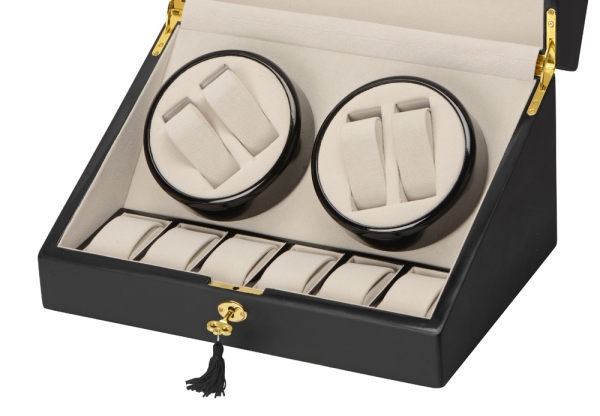 Шкатулка для часов с автоподзаводом «Люцерн», черный матовый