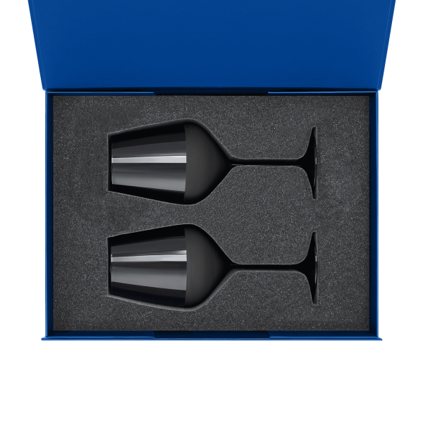 Подарочный набор 2 бокала для вина Блэк Эдишн (Black edition) в синей коробке