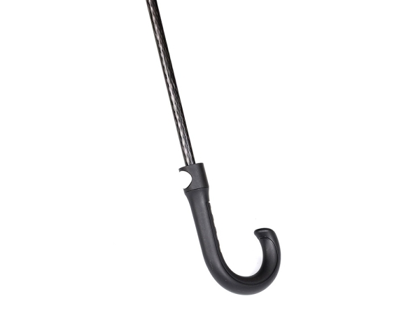 Зонт трость мужской TORBER, полуавтомат, черный, каркас файбергласс, эпонж, пластиковая ручка, диаметр 120 см