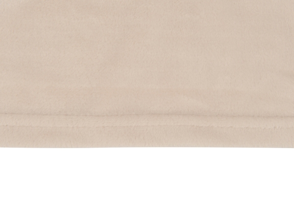 Плед флисовый Natty из переработанного пластика, бежевый с розовой лентой