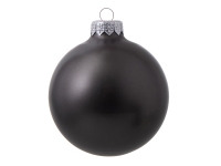 Стеклянный елочный шар "Christmas bauble", черный металлик, с серебристым колпачком в черной коробке Стеклянный елочный шар "Christmas bauble", черный металлик, с серебристым колпачком в черной коробке