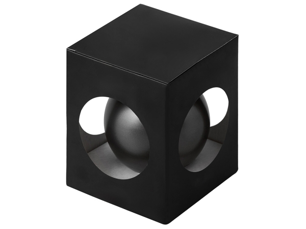 Стеклянный елочный шар "Christmas bauble", черный металлик, с серебристым колпачком в черной коробке