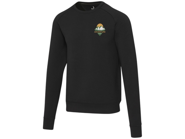 Yukon унисекс интерлок спортивный свитер с круглым вырезом - Сплошной черный