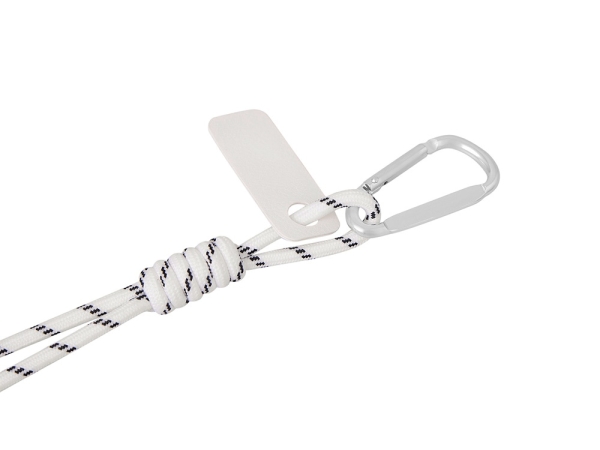 Брелок-веревочка на карабине, черно-белый