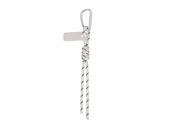 Брелок-веревочка на карабине, черно-белый