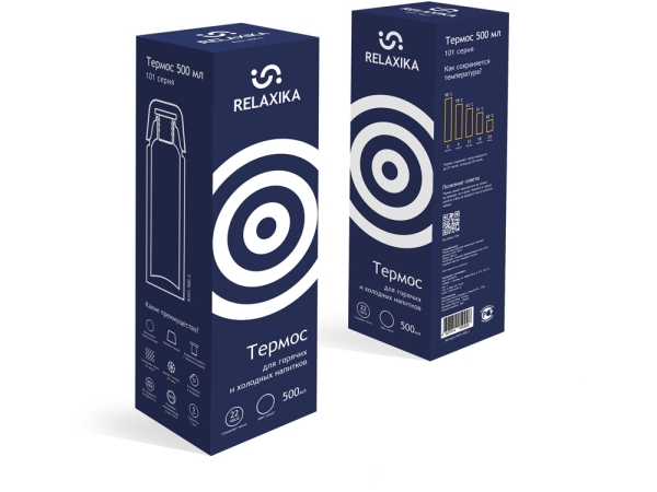 Термос Relaxika 101 (0,5 литра), темно-синий (без лого)