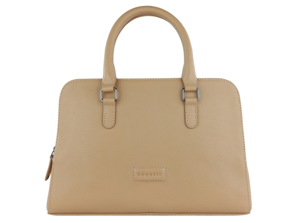 Сумка женская BUGATTI Elsa, песочного цвета, воловья кожа/полиэстер, 32х13х22 см