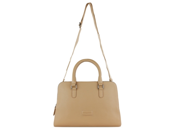 Сумка женская BUGATTI Elsa, песочного цвета, воловья кожа/полиэстер, 32х13х22 см