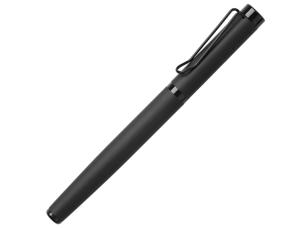 Металлическая ручка роллер "Black Lama" soft-touch, черная