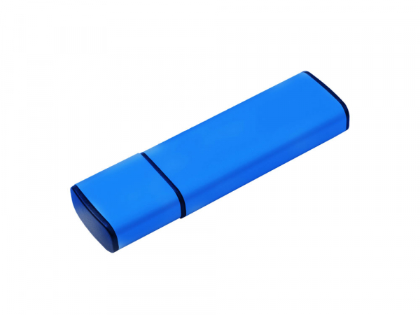 USB-флешка металлическая на 512 Mb с колпачком, синий