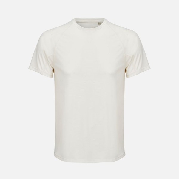 Футболка спортивная унисекс Vortex, молочно-белая