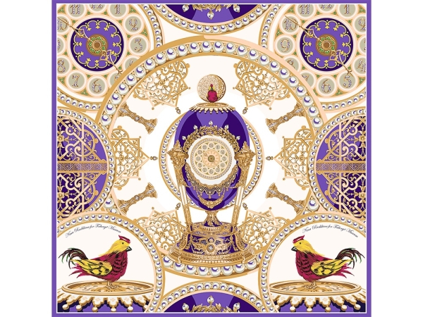 Платок «Пасхальное яйцо-часы Петушок»