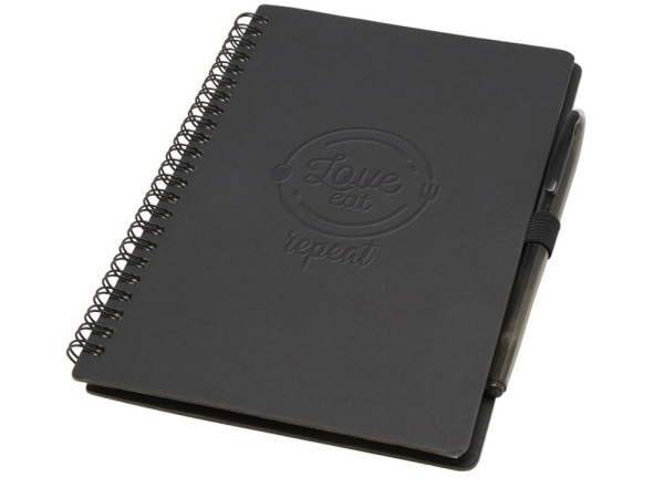 Slate многоразовый набор из блокнота в мягкой обложке и ручки - сплошной черный