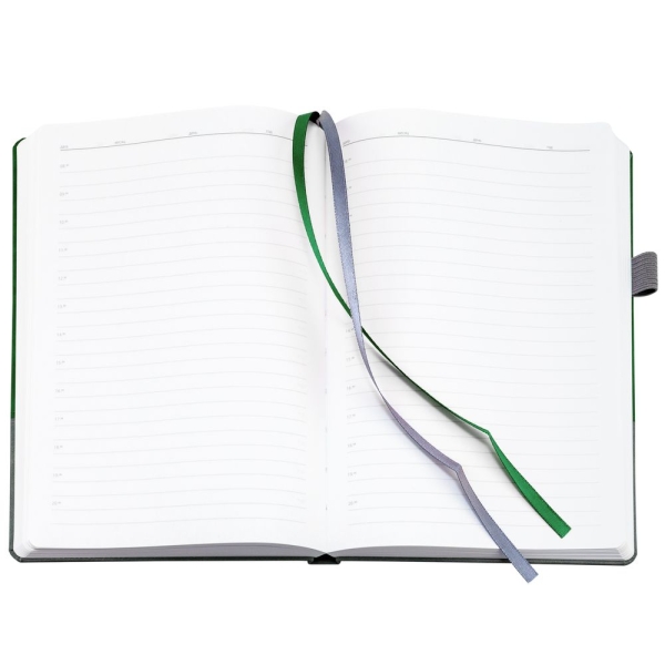 Ежедневник Horizon, недатированный, серый с зеленым