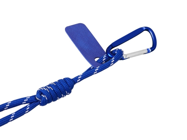 Брелок-веревочка на карабине, синий