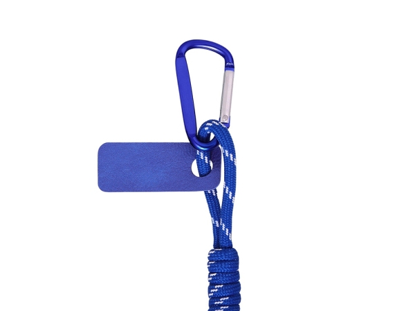 Брелок-веревочка на карабине, синий