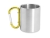 Кружка GUAYA с ручкой карабином, 230 мл, серебристый/желтый