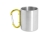 Кружка GUAYA с ручкой карабином, 230 мл, серебристый/желтый
