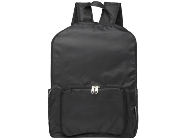 Складной рюкзак EcoFold объемом 15 л из переработанного ПЭТ-пластика - сплошной черный