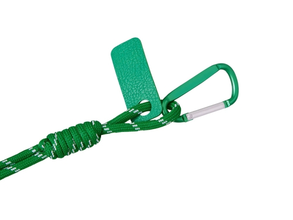 Брелок-веревочка на карабине, зеленый