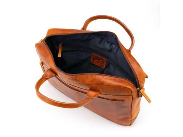 Сумка KLONDIKE DIGGER «Carl», натуральная кожа цвета коньяк, 42 x 30 x 9 см