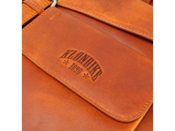 Сумка KLONDIKE DIGGER «Carl», натуральная кожа цвета коньяк, 42 x 30 x 9 см