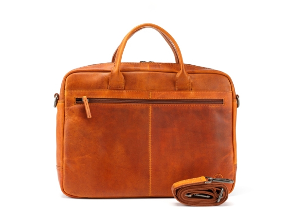 Сумка KLONDIKE DIGGER «Carl», натуральная кожа цвета коньяк, 42 x 30 x 9 см