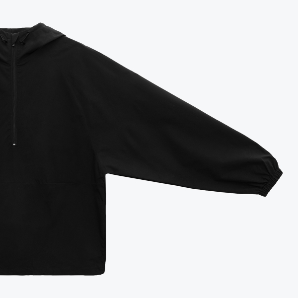 Ветровка (анорак) оверсайз унисекс RISSMAN, черная, размер XS/S