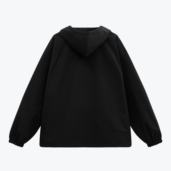 Ветровка (анорак) оверсайз унисекс RISSMAN, черная, размер XS/S