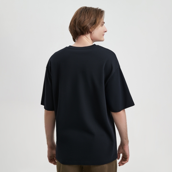 Футболка унисекс премиум AURA, 100% хлопок 200гр. черный, размер M/L