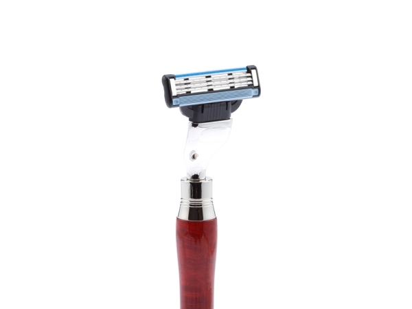 Бритвенный набор Mondial: станок MACH3, помазок, подставка; корень шиповника