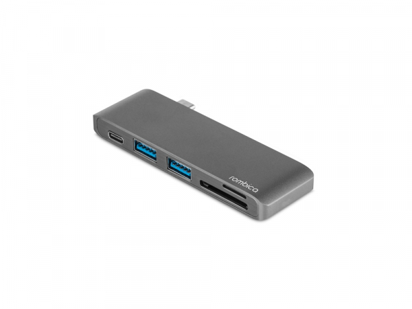 Сетевой USB адаптер/концентратор 5 в 1 Rombica Type-C M2, серый