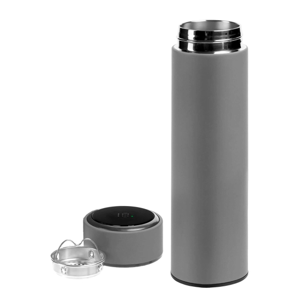 Термос TIM SOFT с индикатором температуры 420мл. Серый 6400.23