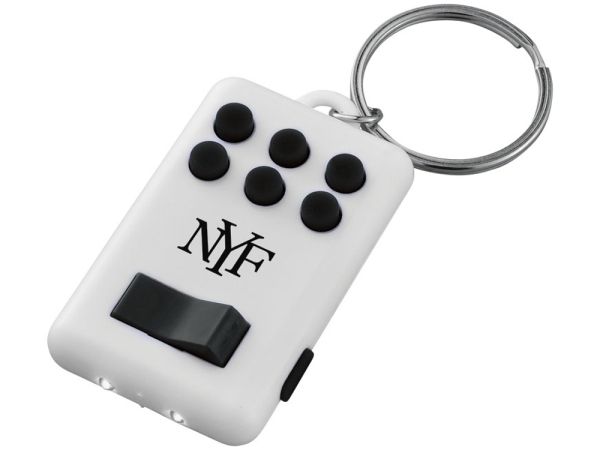 Брелок-фонарик Flip&Click, белый/черный