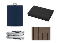 Набор с мультитулом и фляжкой "Путешественник 2.0.", темно-синий