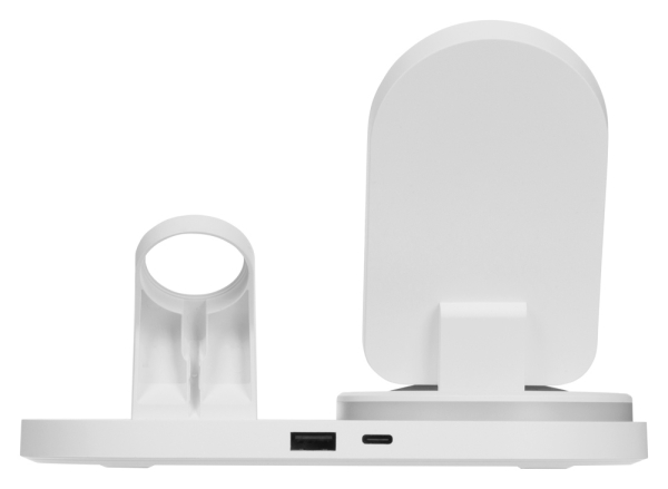 Складная зарядная станция с беспроводной зарядкой «Flashport», 15 Вт, белый