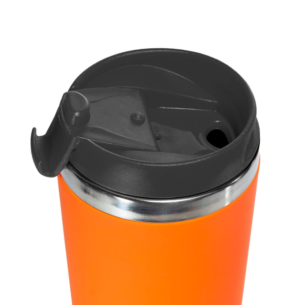 Термокружка KOMO SOFT 420мл. Оранжевая с черной крышкой 6061.05