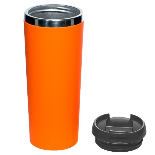 Термокружка KOMO SOFT 420мл. Оранжевая с черной крышкой 6061.05