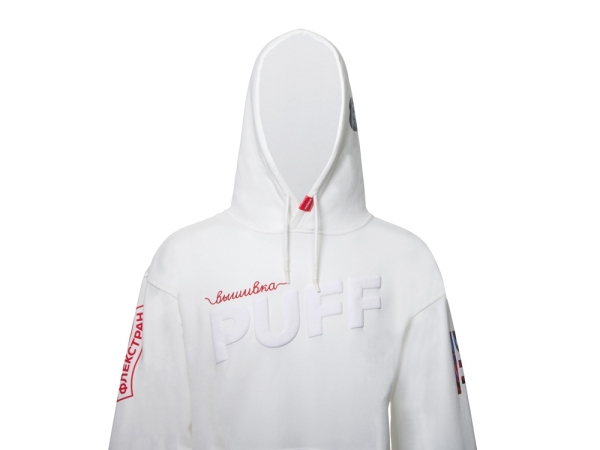 Худи оверсайз «Alpha.01» унисекс, молочный, все виды нанесения на текстиле на одной толстовке