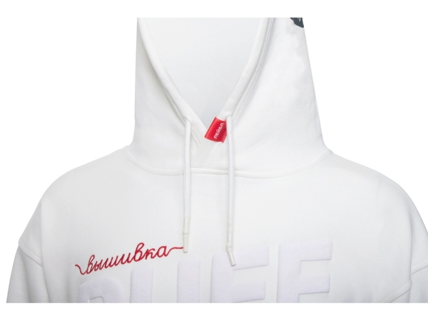 Худи оверсайз «Alpha.01» унисекс, молочный, все виды нанесения на текстиле на одной толстовке