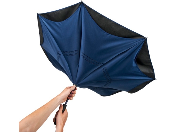 Прямой зонтик Yoon 23 с инверсной раскраской, темно-синий